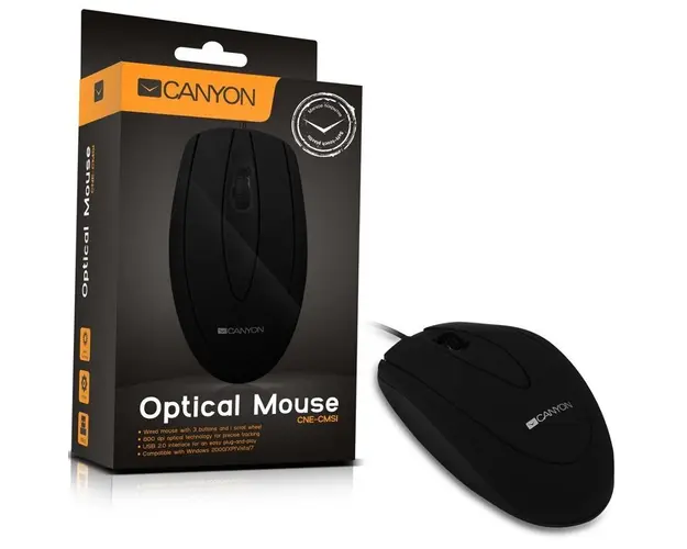 Wired optical mouse, 3 buttons, DPI 800, Black