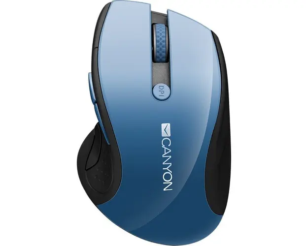 Wireless mouse, optical tracking - blue LED, 6 buttons, DPI 1000/1200/1600, Blue Gray pearl glossy