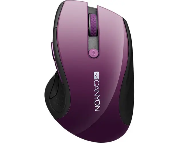 Wireless mouse, optical tracking - blue LED, 6 buttons, DPI 1000/1200/1600, Purple pearl glossy