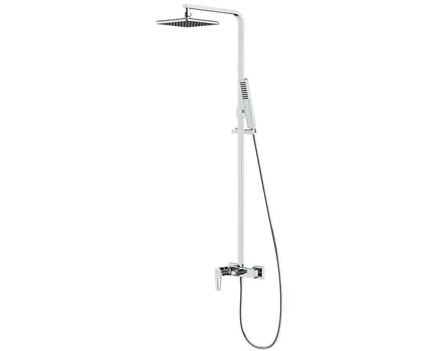 Coloana de dus Cersanit Mille, baterie dus, cartus ceramic, cap dus efect ploaie, furtun de dus 150 cm, + Dus tip coloana