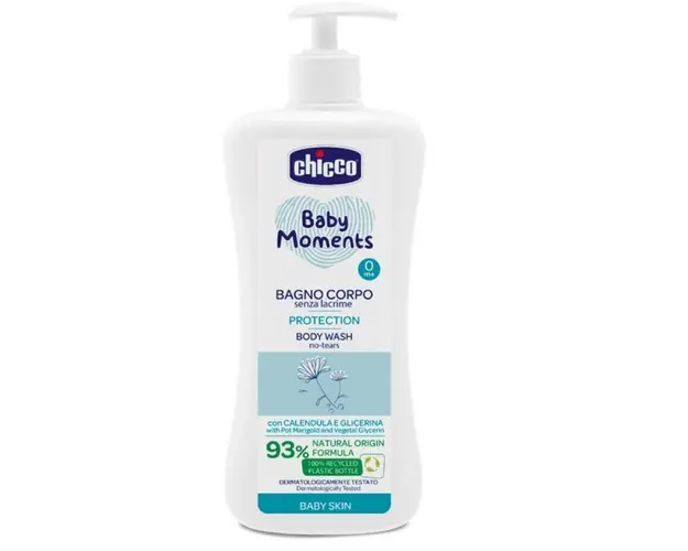 Gel de dus fara lacrimi Chicco Baby Moments, 750 ml, 0 luni+