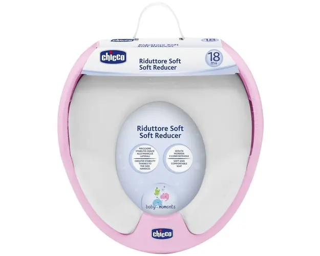 Reductor moale pentru toaleta Chicco Soft, roz, 18 luni+