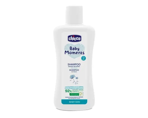Sampon fara lacrimi Chicco Baby Moments, 200 ml, 0 luni+