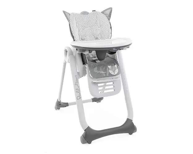 Scaun de masa Chicco Polly 2 Start, 4 roti, foxy, 0 luni+