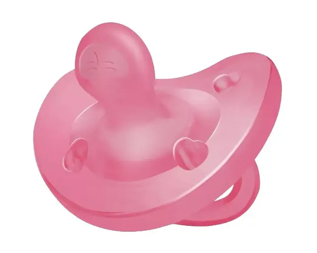 Suzeta anatomica din silicon, Chicco Physio Soft, roz, 16-36 luni