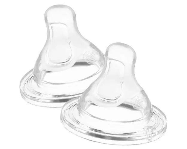 Tetina fiziologica anti-colici din silicon Chicco Perfect5, pentru hrana groasa, 6 luni+, 2 buc.