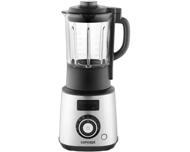 Blender Concept SM1000, 1500 W, 1.75 l, recipient din sticla, 22000 rpm, 4 programe, 4 viteze de mixare, functie PULSE/ICE, Inox