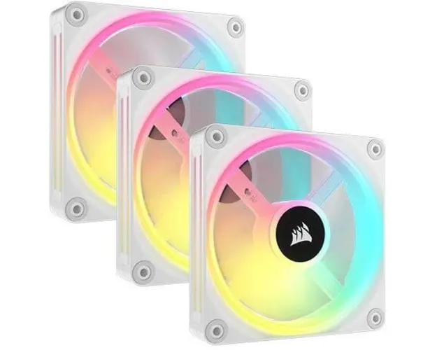 Set 3 ventilatoare QX120, 3x120 mm, alb