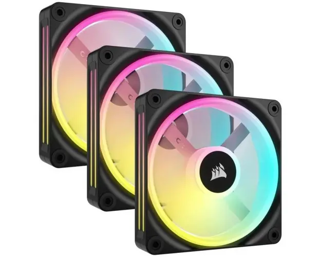 Set 3 ventilatoare QX120, 3x120 mm, negru