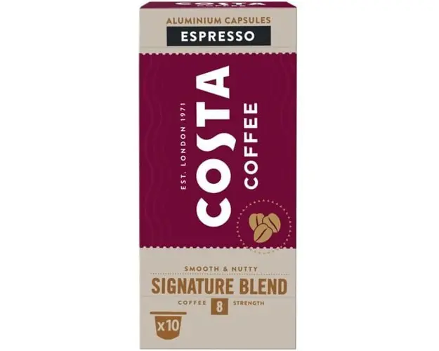 Capsule cafea Costa Signature Blend Espresso, compatibil Nespresso, 10 capsule, 57g