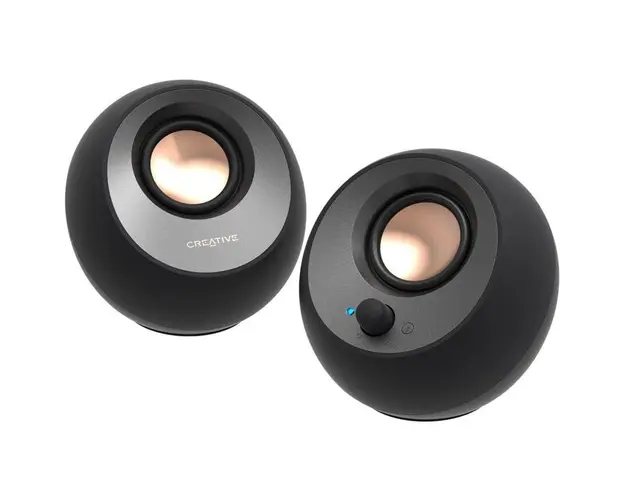 Boxe Creative Pebble v3, 2.0 Bluetooth 5.0, USB-C/A &amp; Aux-in, Negru