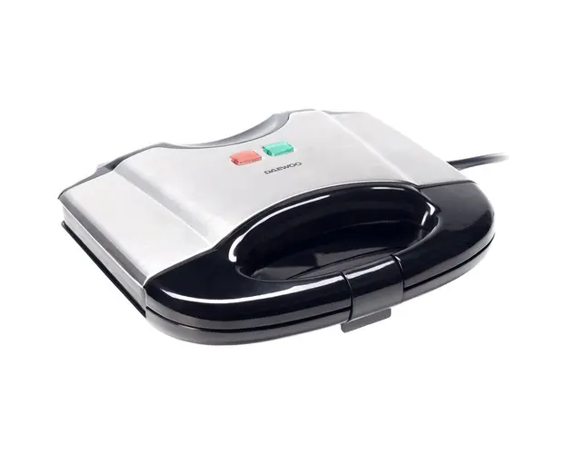 Aparat de facut waffle Daewoo DWM20X, 800 W, placi neaderente, termostat, clapeta de blocare, Inox