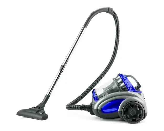 Aspirator Daewoo fara sac, putere 800 W, 2.5 litri, tub telescopic metal, putere de aspirare 160 W, aspiratie ciclonica, filtru HEPA, perie parchet, lungime cablu 6 metri, culoare albastru