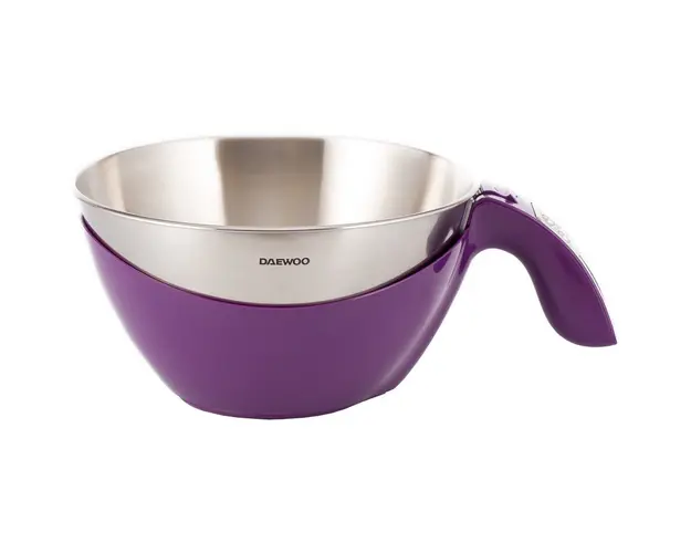 Cantar de bucatarie DKS45P, suprafata din inox, 5 kg, 1 g, tara, automat, display LCD, violet