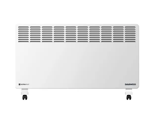 Convector electric Daewoo DPH2000F, 2000 W, 2 trepte de putere, Protectie la supraincalzire, Termostat reglabil, Indicator luminos , Alb