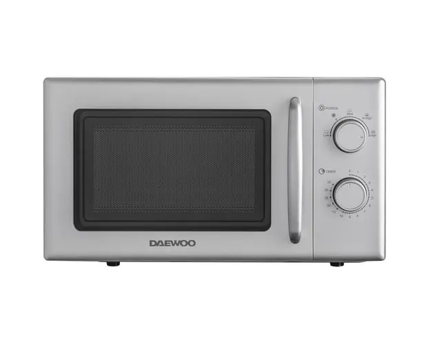 Cuptor cu microunde Daewoo KOR-6S20S-2, 20 L, 700 W, 5 niveluri de putere, semnal sonor, Argintiu
