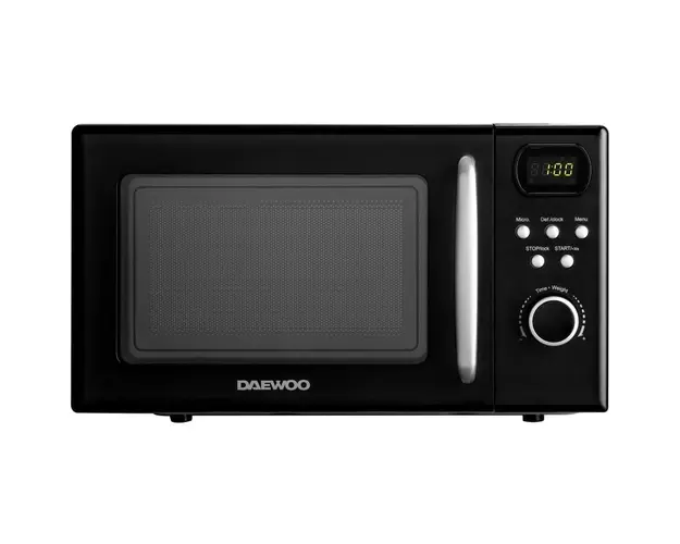 Cuptor cu microunde Daewoo KOR-6S2BK-2, 20 L, 700 W, 8 programe predefinite, 5 niveluri de putere, semnal sonor, Negru