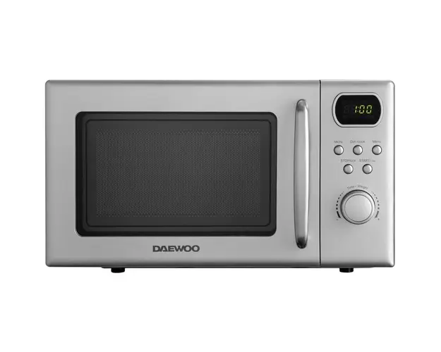 Cuptor cu microunde Daewoo KOR-6S2BS-2, 20 L, 700 W, 8 programe predefinite, 5 niveluri de putere, semnal sonor, Argintiu