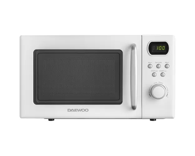 Cuptor cu microunde Daewoo KOR-6S2BW-2, 20 L, 700 W, 8 programe predefinite, 5 niveluri de putere, semnal sonor, Alb