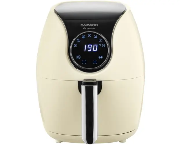 Friteuza fara ulei Daewoo AirFryer, 1500 W, 3.6l, 12 programe, Crem