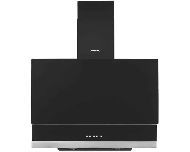 Hota decorativa Daewoo DWHO-5658DT1BK, 650 mc/h, 1 motor, LED, 3 trepte putere, 60 cm, Negru/Inox