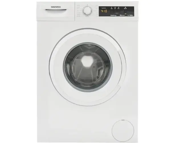 Masina de spalat rufe Daewoo DWD-FV2021-3, 7 kg, 1000 rpm, clasa D, adancime 65 cm, functie Anti Allergy, functie Time Delay, Eco Wash, program Spalare rapida 15 minute, alba