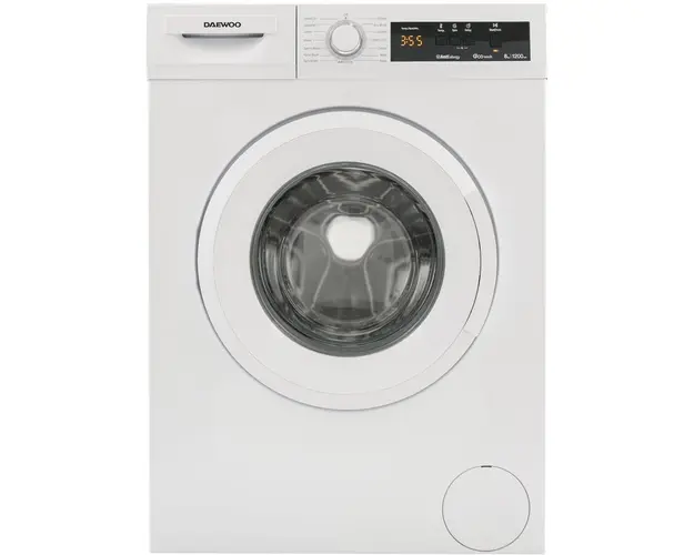 Masina de spalat rufe Daewoo DWD-FV5021-3, 8 kg, 1200 rpm, clasa D, adancime 65 cm, functie Anti Allergy, functie Time Delay, Eco Wash, program Spalare rapida 15 minute, alba