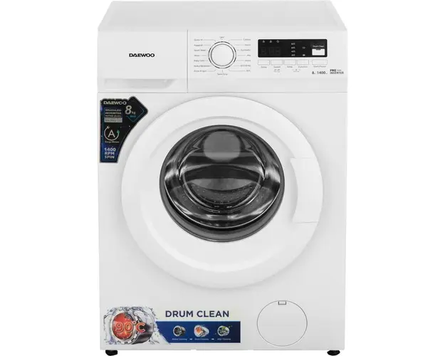 Masina de spalat rufe Daewoo DWD-FV5021-4, Slim, 8 kg, 1400 rpm, Motor inverter, Clasa A, Alb