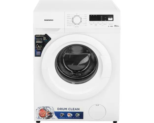 Masina de spalat rufe Slim Daewoo DWD-FV9021-4.Slim, 9 kg, 1400 rpm, Motor inverter, Clasa A, Alb
