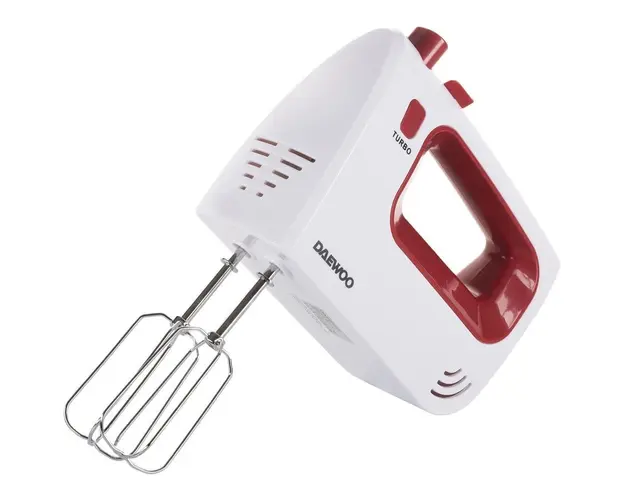 Mixer de mana DHM122R, 300 W, 5 viteze, functie Turbo, accesoriu framantare, palete amestecare, carcasa ABS, rosu