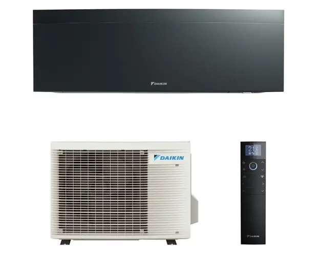 Aparat de aer conditionat Daikin FTXJ25AB/RXJ25A Emura Bluevolution Inverter 9000 BTU, Clasa A+++, Modul Heat Boost, Flux de aer 3D, Senzor termic, Control WiFi, negru