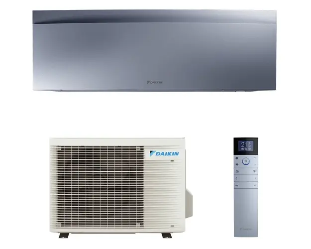 Aparat de aer conditionat Daikin FTXJ35AS/RXJ35A Emura Bluevolution, Inverter, 12000 BTU, Clasa A+++, Modul Heat Boost, Flux de aer 3D, Senzor termic, Control WiFi, argintiu