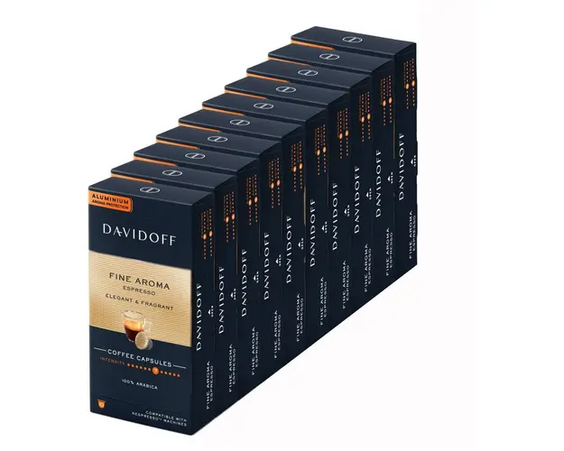 Set 10 x Capsule cafea Davidoff Café Fine Aroma Espresso, 100 capsule x 5.5g, Compatibil sistem Nespresso