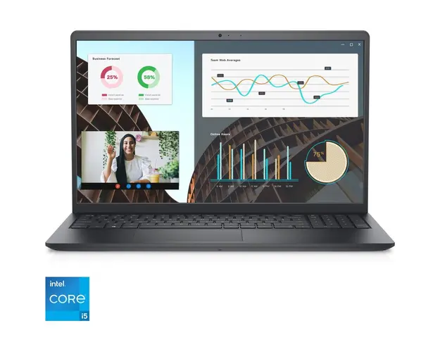 Laptop Dell Vostro 3530 cu procesor Intel® Core™ i5-1335U pana la 4.6 GHz, 15.6, Full HD, 8GB, 512GB SSD, Intel® UHD Graphics, Ubuntu, Carbon Black, 3y ProSupport and Next Business Day Onsite Service