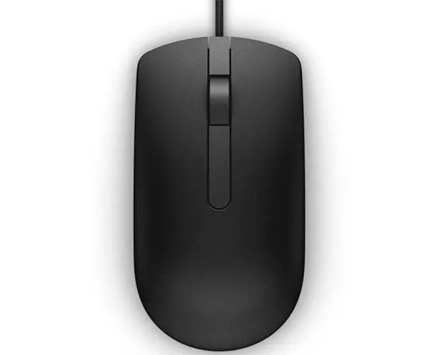Mouse Dell MS116 2 Butoane, cu fir, 1000 dpi, interfata USB, culoare neagra