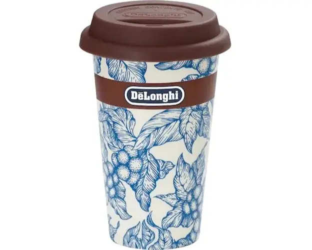 Cana termica De'Longhi Blu Flower, Ceramica, Perete dublu, 300 ml
