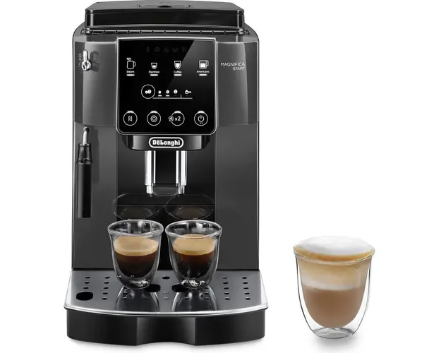 Espressor automat De’Longhi Magnifica Start ECAM 220.22.GB, 1450 W, 1.8 l, 15 bar, sistem de spumare lapte manual, negru/ gri