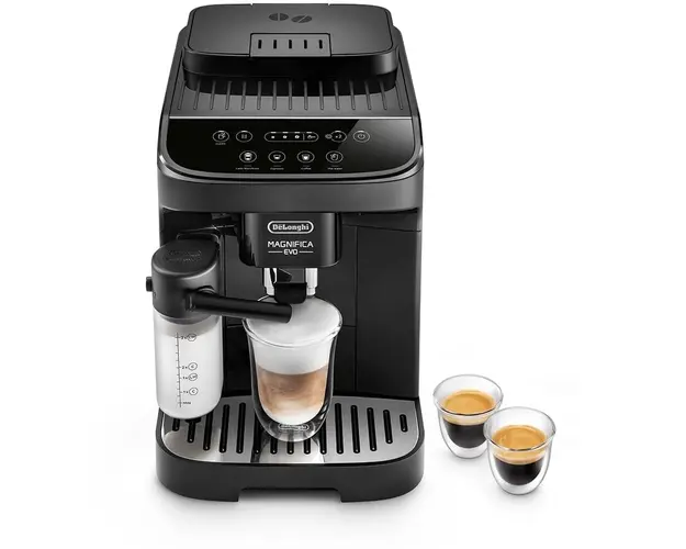 Espressor automat DeLonghi Magnifica Evo ECAM 290.51.B, Carafa pentru lapte, Sistem LatteCrema, Rasnita cu 13 setari, 1,8l, 15 bar, 1450 W, Negru