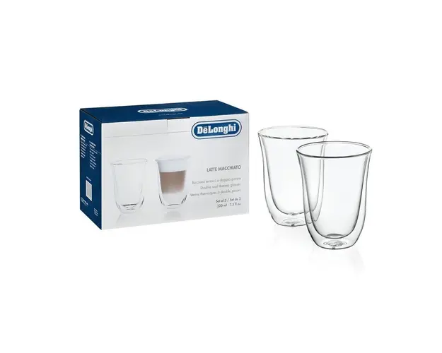 Set 2 pahare pentru latte macchiato DeLonghi, 220 ml