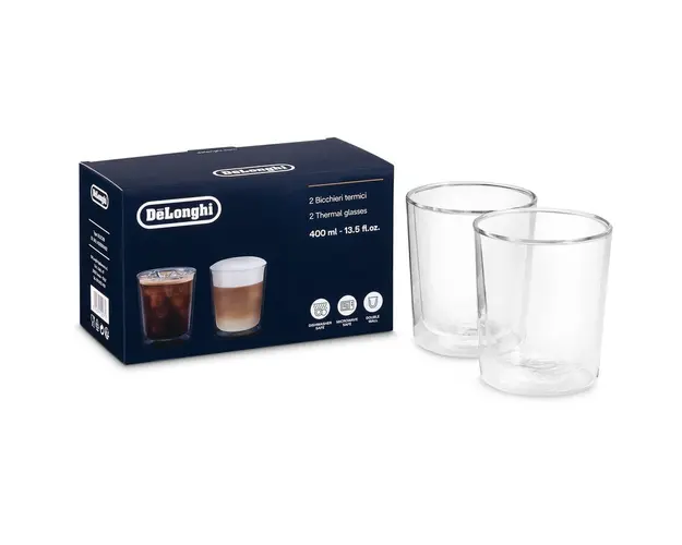Set pahare De&#039;Longhi DLSC318, 2 piese, 0.4l, sticla transparent