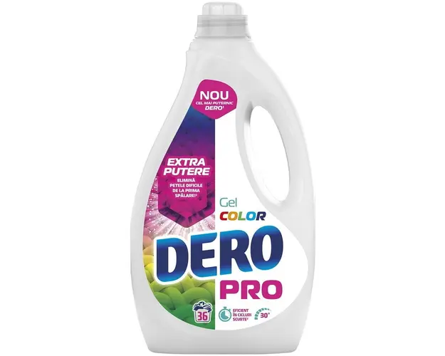 Detergent de rufe lichid Dero PRO Color Gel, 36 spalari, 1.8L