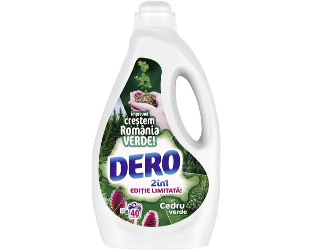 Detergent lichid Dero 2in1 Cedru Verde, 40 spalari, 2L