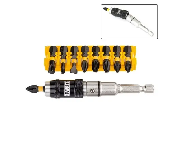 Set insurubare DT70518T 10 accesorii de impact cu cap pivotan