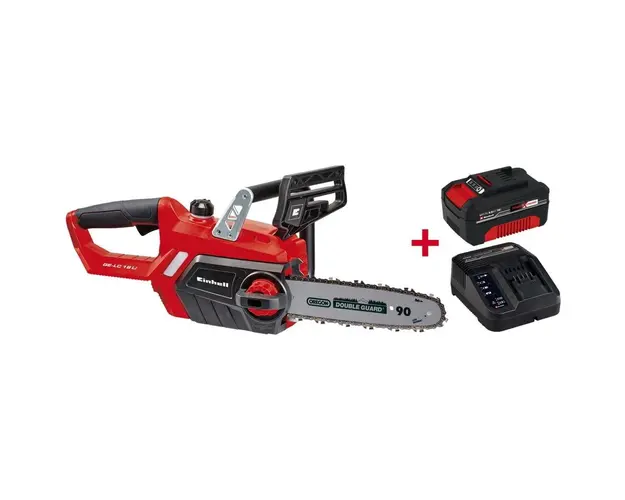 Drujba (fierastrau electric) cu lant pe acumulator Einhell Power X-Change GE-LC 18 Li - Kit,18 V,lant si lama Oregon,lama 25 cm,viteza taiere 4.3 m/s + incarcator rapid si acumulator de 18 V 4.0 Ah