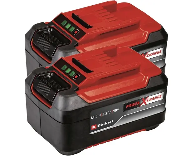 Kit 2 acumulatori Einhell Power X-Change Twinpack 4511526, 2x18 V, 5.2 Ah, 1260 W putere maxima