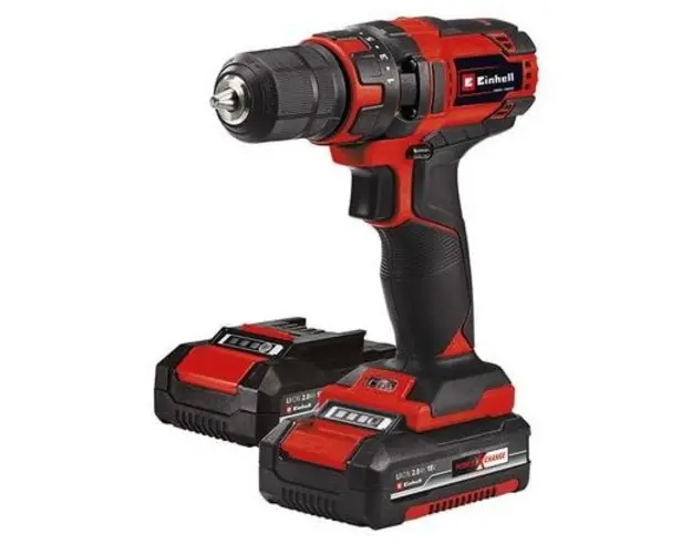 Masina de gaurit si insurubat (bormasina) pe acumulator Einhell Power X-Change TE-CD 18/35 Li +39 (2x2,0Ah), 18 V, 2 acumulatori 2 Ah inclus, 35 Nm, 22 trepte, mandrina 10 mm, 1 viteza, 39 piese