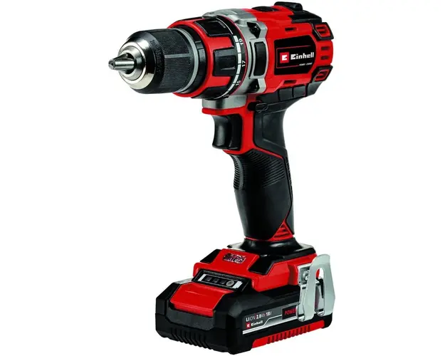 Masina de gaurit si insurubat (bormasina) pe acumulator Einhell TE-CD 18/50 Li BL, 18 V, tehnologia PXC, 13 mm mandrina, 1800 RPM, 50 Nm, 2 acumulatori, incarcator