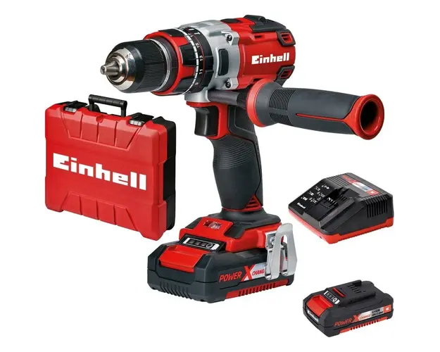 Masina de gaurit si insurubat cu acumulatori, brushless, Einhell Power X-Change TE-CD 18 Li-i BL (2x2,0Ah), 18 V, 60 Nm