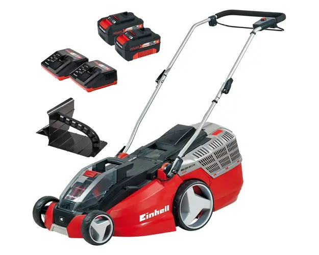 Masina de tuns gazon si iarba Einhell Power-X-Change GE-CM 43 Li M Kit, 18 V, latime taiere 43 cm, sac 63 l