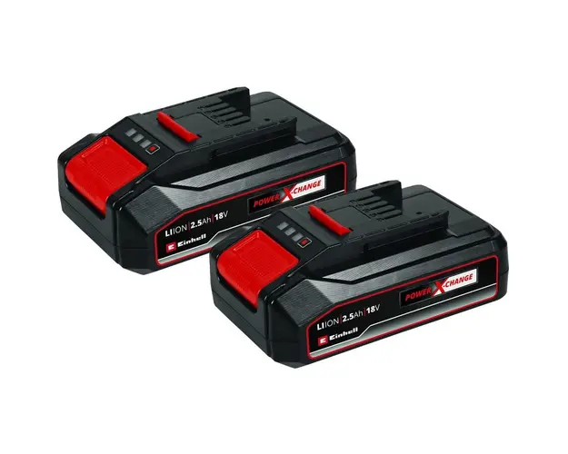 Set 2 acumulatori Einhell Power-X-Change 4511524, 2.5 Ah, 18 V, 720 W putere maxima